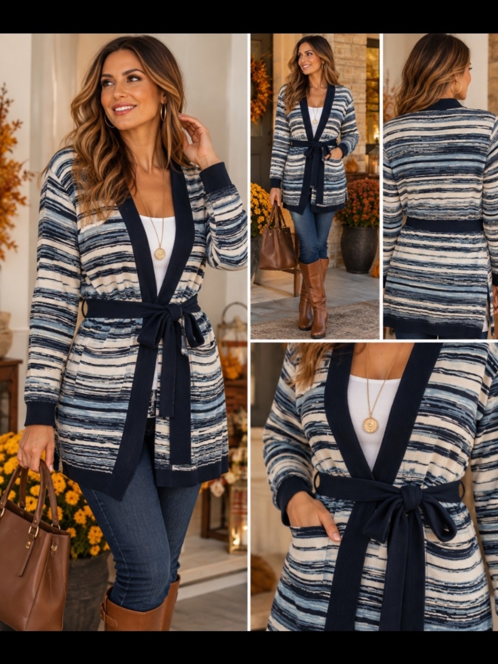 Chic WHBM (White House Black Market) Outlet belted cardigan (70)